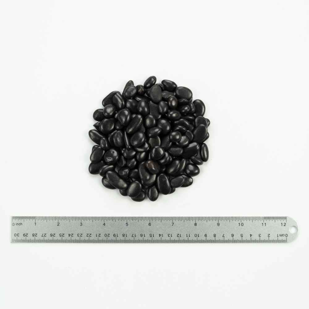 Black Polished 1-1.2 CM Beach Pebbles