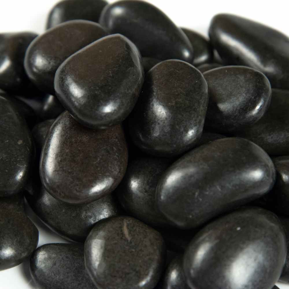 Super Black Polished 2-3 CM Beach Pebbles