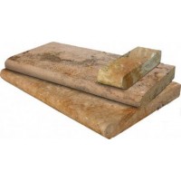 Tuscany Porcini 16X24 Honed Unfilled Brushed One Long Side Bullnose Pool Coping