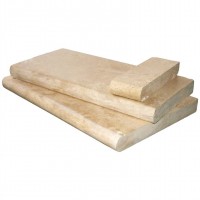 Tuscany Beige 4X12 Brushed One Short Side Bullnose Pool Coping