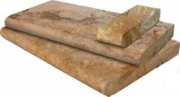 Tuscany Porcini 12X24 Honed Unfilled Brushed One Long Side Bullnose Pool Coping