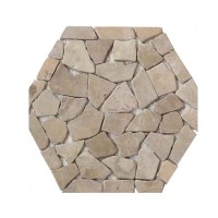 Honey Interlocking Capucino Hexagon Shape Pebble Floor Tile