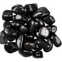Black Polished 1x2 Quartzite Beach Pebbles