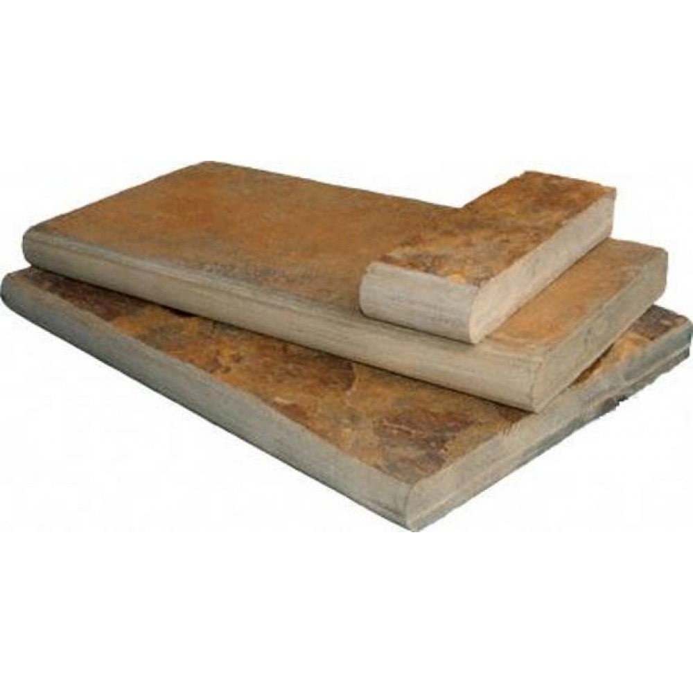 California Gold 12X24 Natural Cleft One Long Side Bullnose Pool Coping