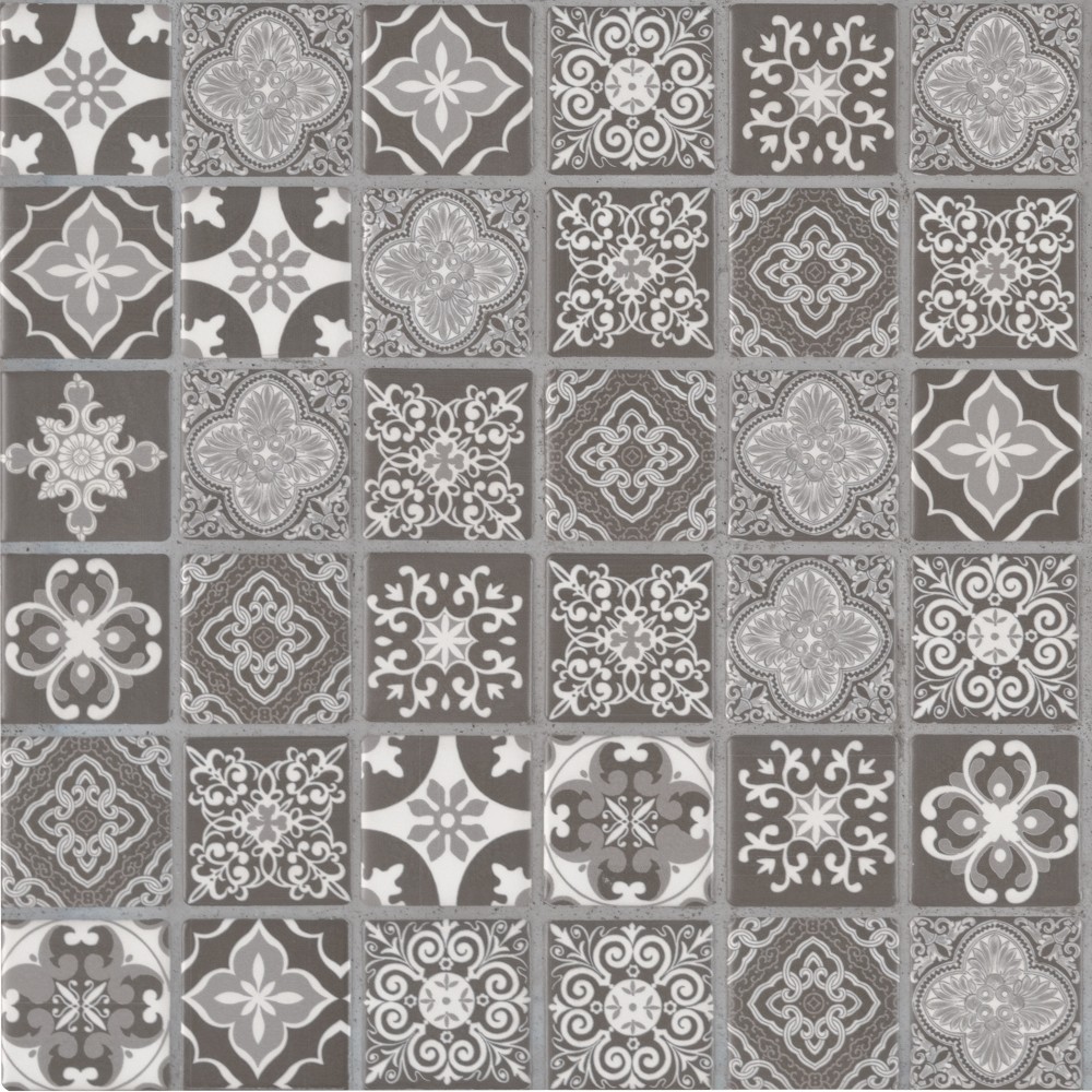 Anya Charcoal 2x2 Glossy Ceramic Mosaic