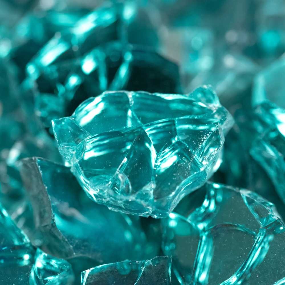 Aqua Blue 0.64 CM 20 LBS Crystal Reflective Fireglass