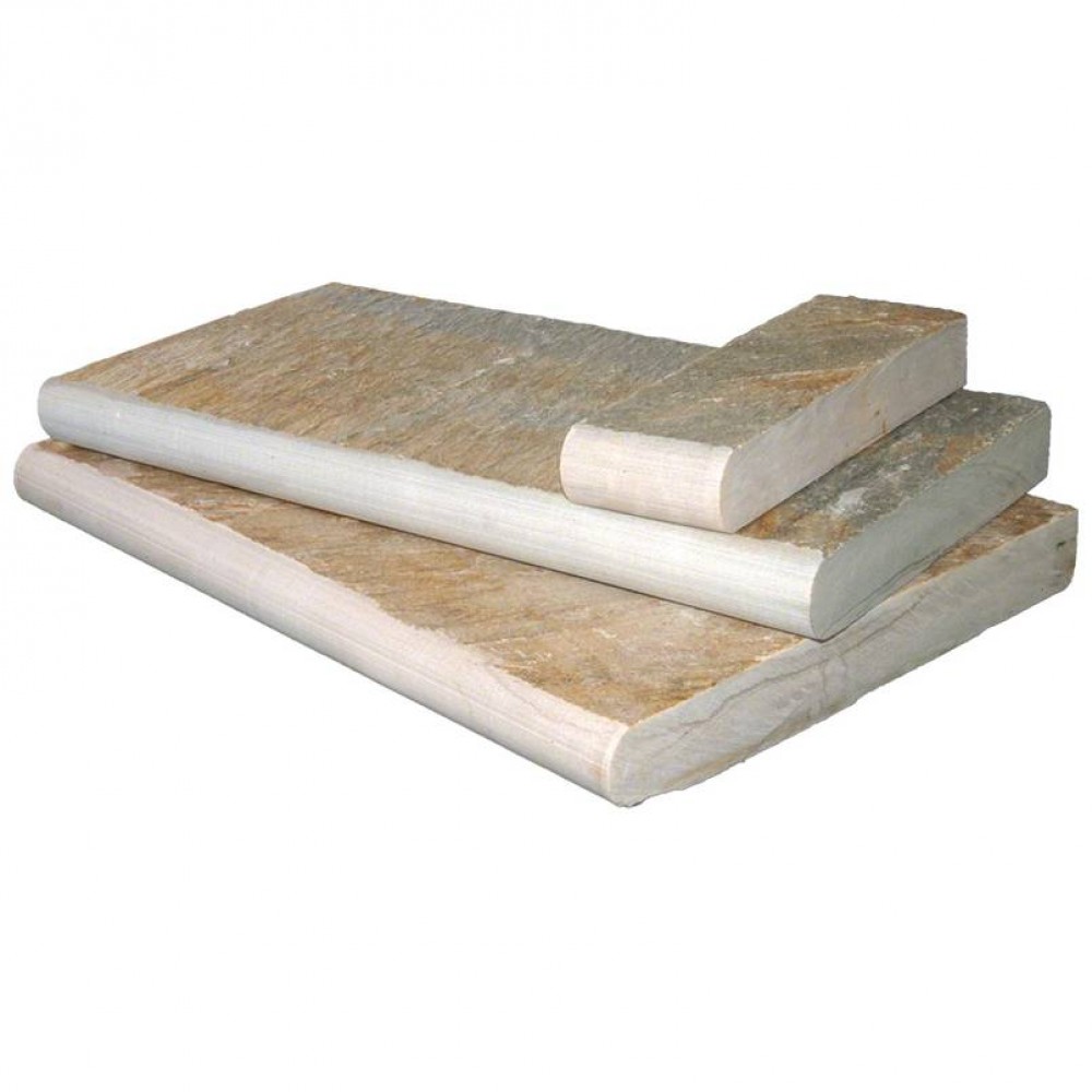 Golden White 4X12 Natural Cleft One Short Side Bullnose Pool Coping