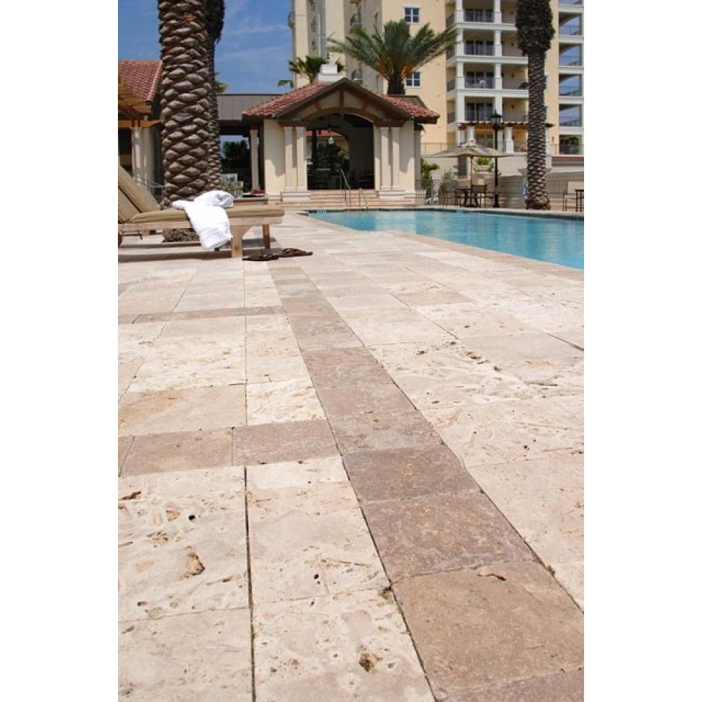 Tuscany Beige 16X16 Honed Unfilled Tumbled Paver