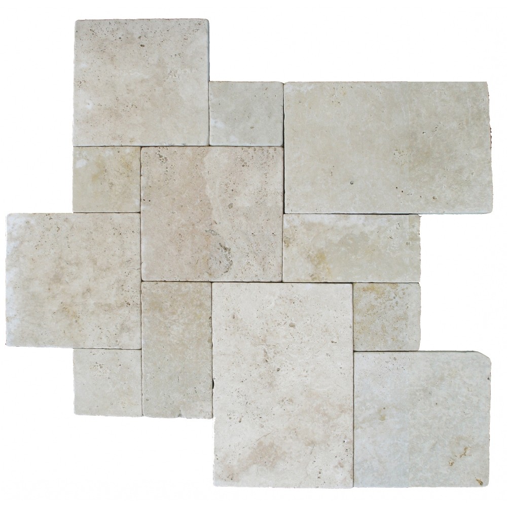 Tuscany Beige 8X8 Honed Unfilled Tumbled Paver