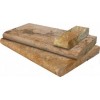 Tuscany Porcini 4X12 Honed Unfilled Brushed One Short Side Bullnose Pool Coping