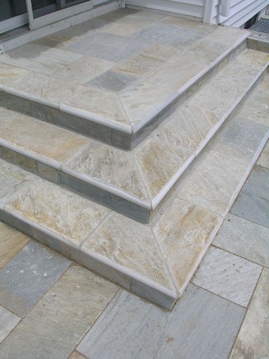 Golden White 16X24 Natural Cleft One Long Side Bullnose Pool Coping