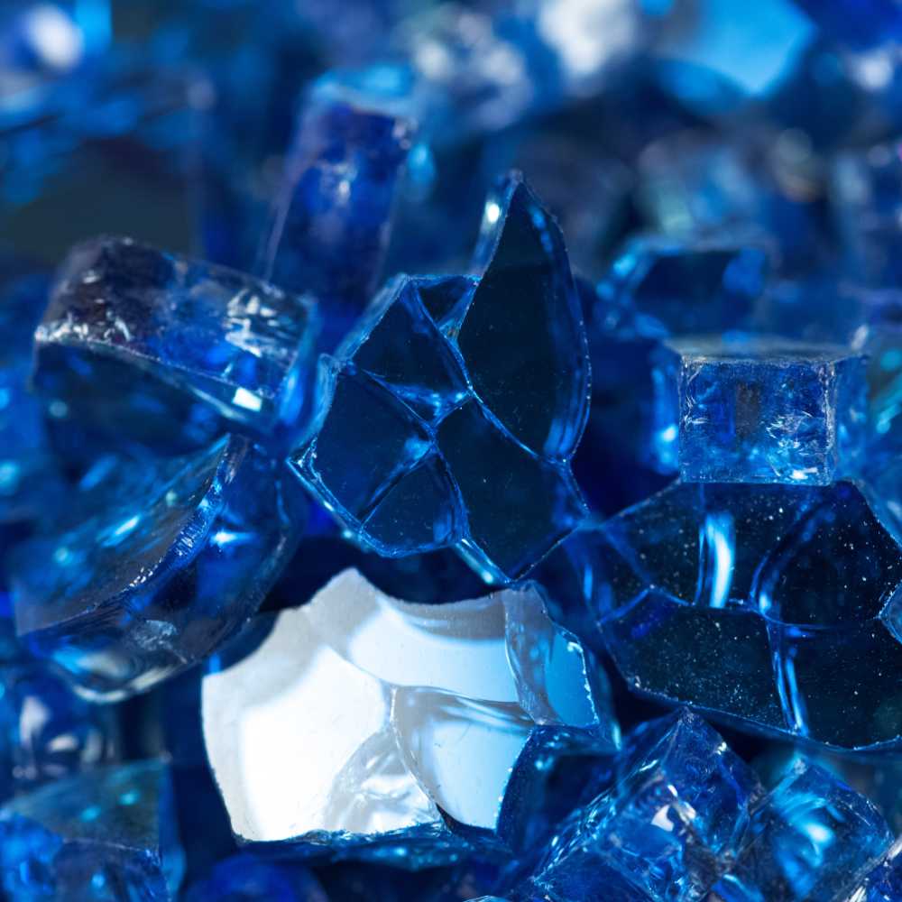 Sapphire Blue 1.27 CM 20 LBS Crystal Reflective Fireglass