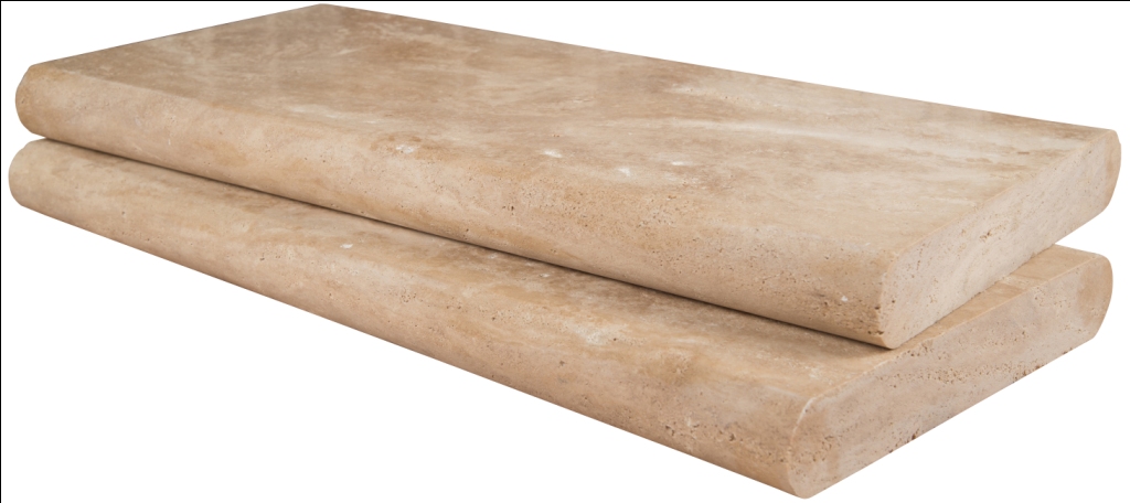 Tuscany Beige 16x24 Honed Unfilled Brushed Double Bullnose Pool Coping