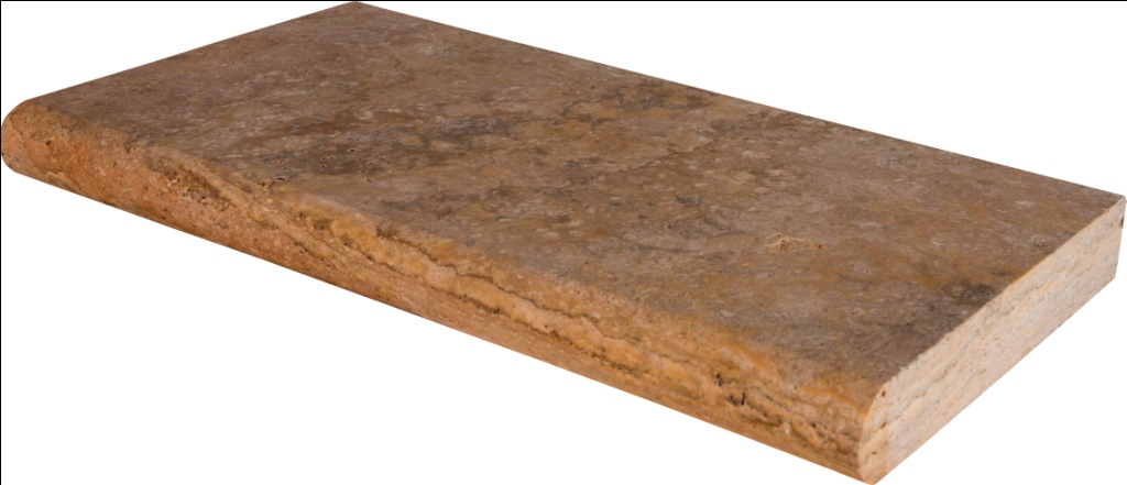 Tuscany Scabas 16X24 Honed Unfilled Brushed One Long Side Bullnose Pool Coping